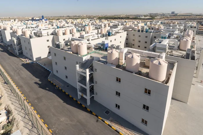 Completed accommodation blocks at Sabhan Labor City