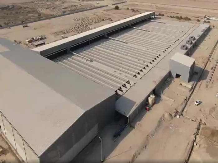 The completed sludge composting area building at Umm Al Hayman